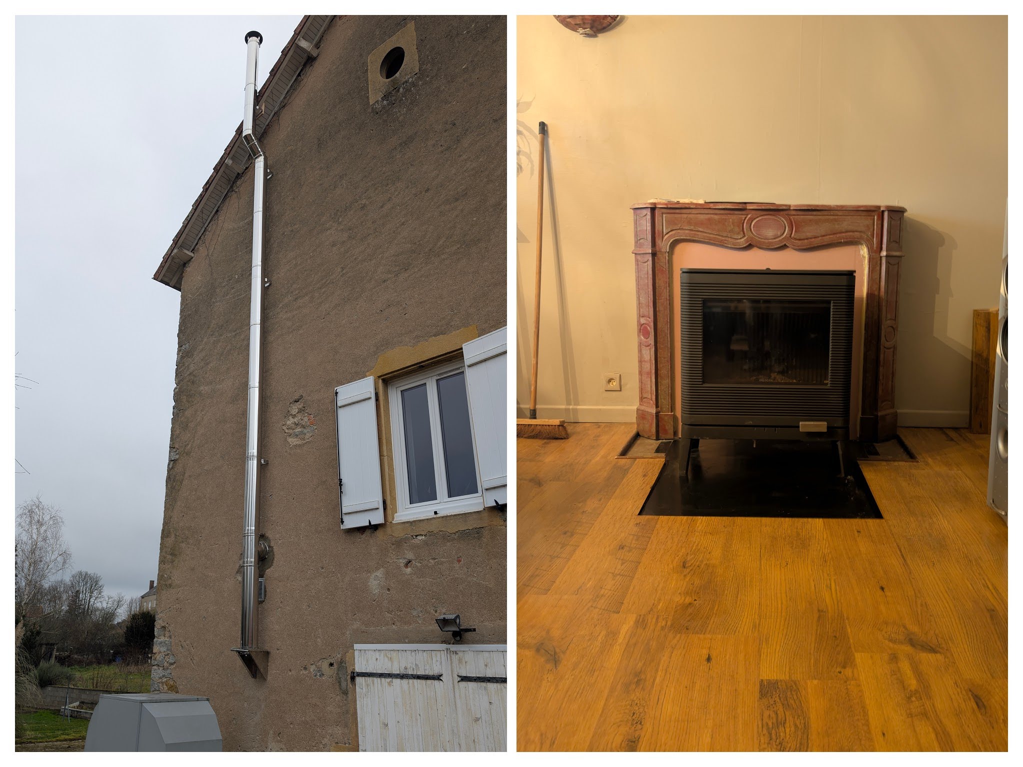 Insert granulés et conduit extérieur