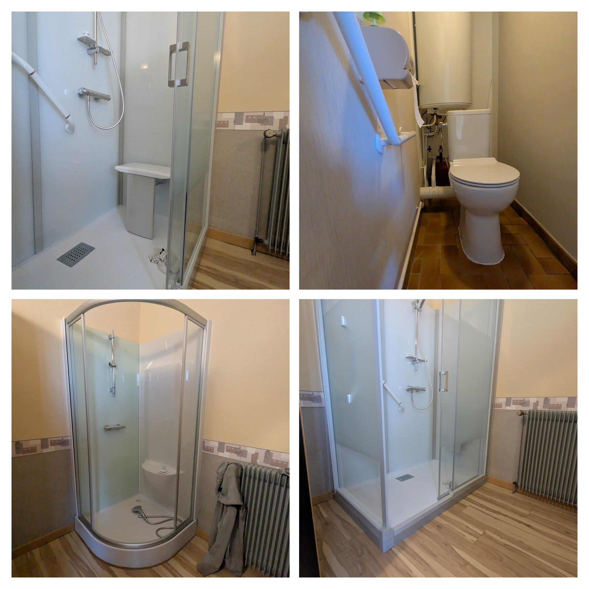Salle de bain senior avec barres d'appui