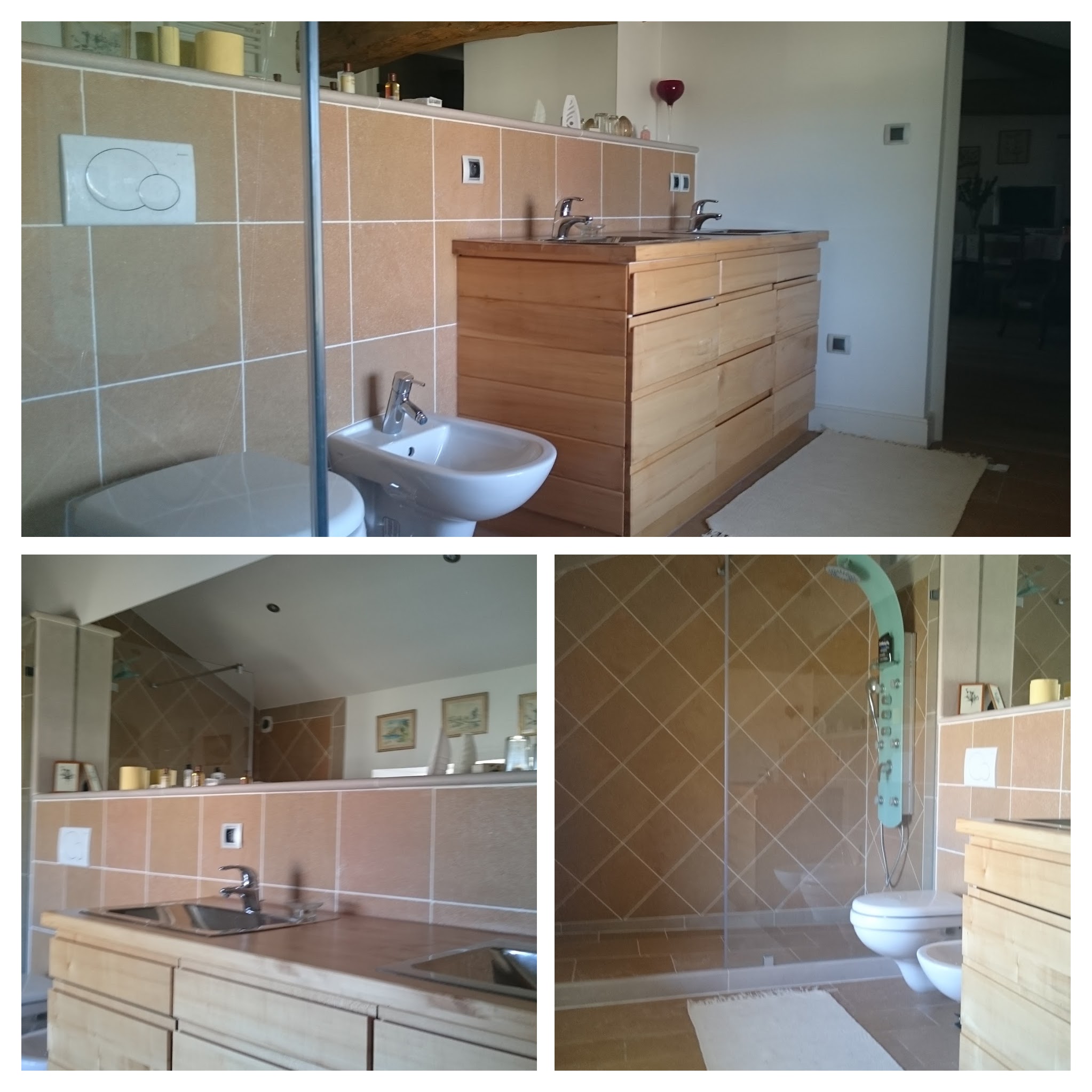 Salle de bain chic avec baignoire îlot